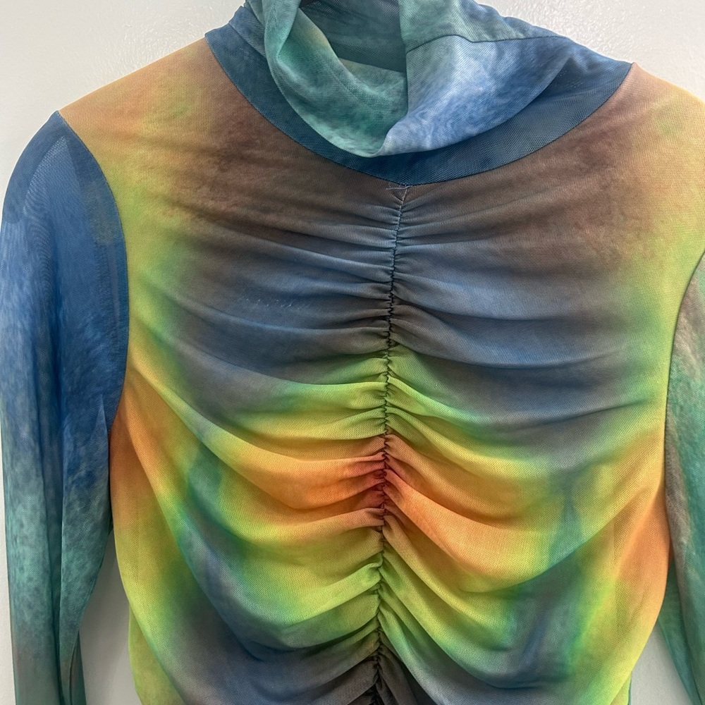 AFRM Multicolor Ruched Mini Dress - Picture 4 of 4